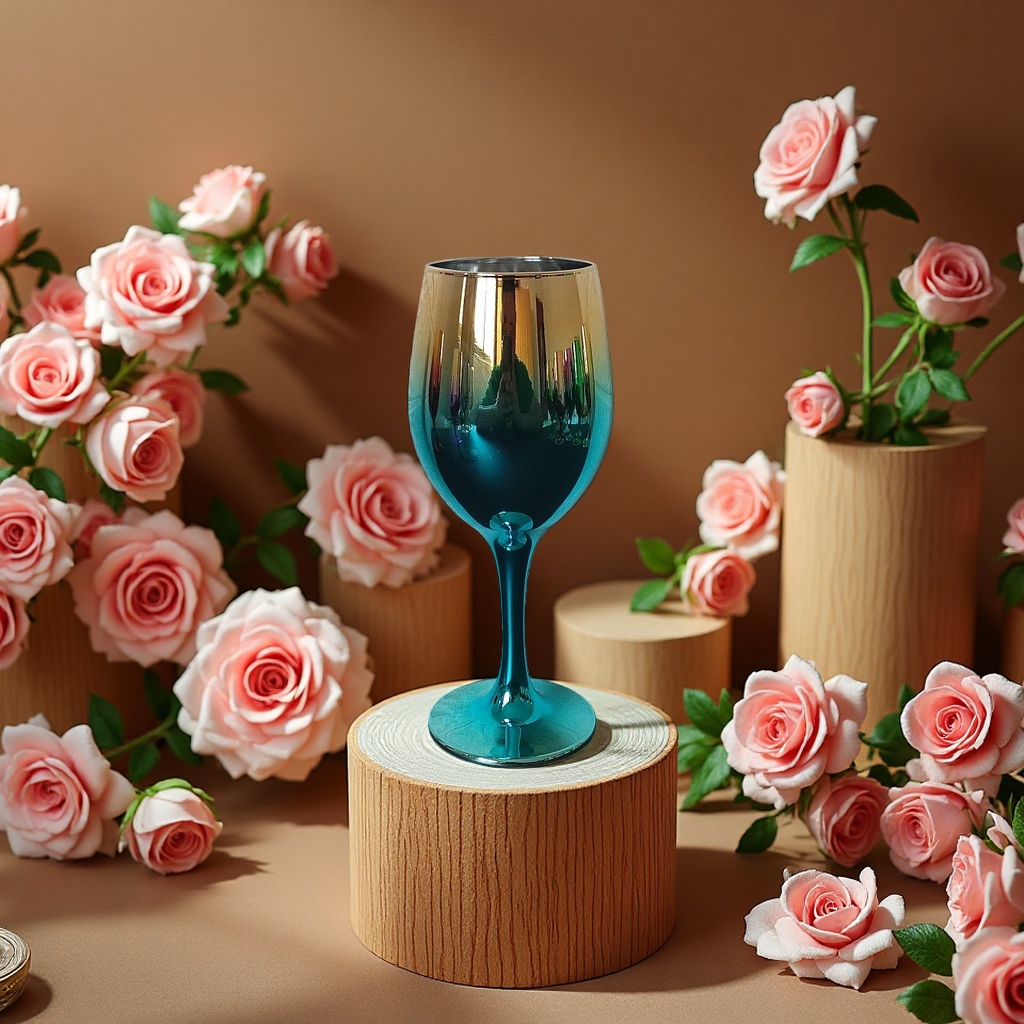 Factory wholesale of electroplated two-color highball glasses, gilded glass wine glasses, lead-free calcium carbonate craft wine glasses detail image 5