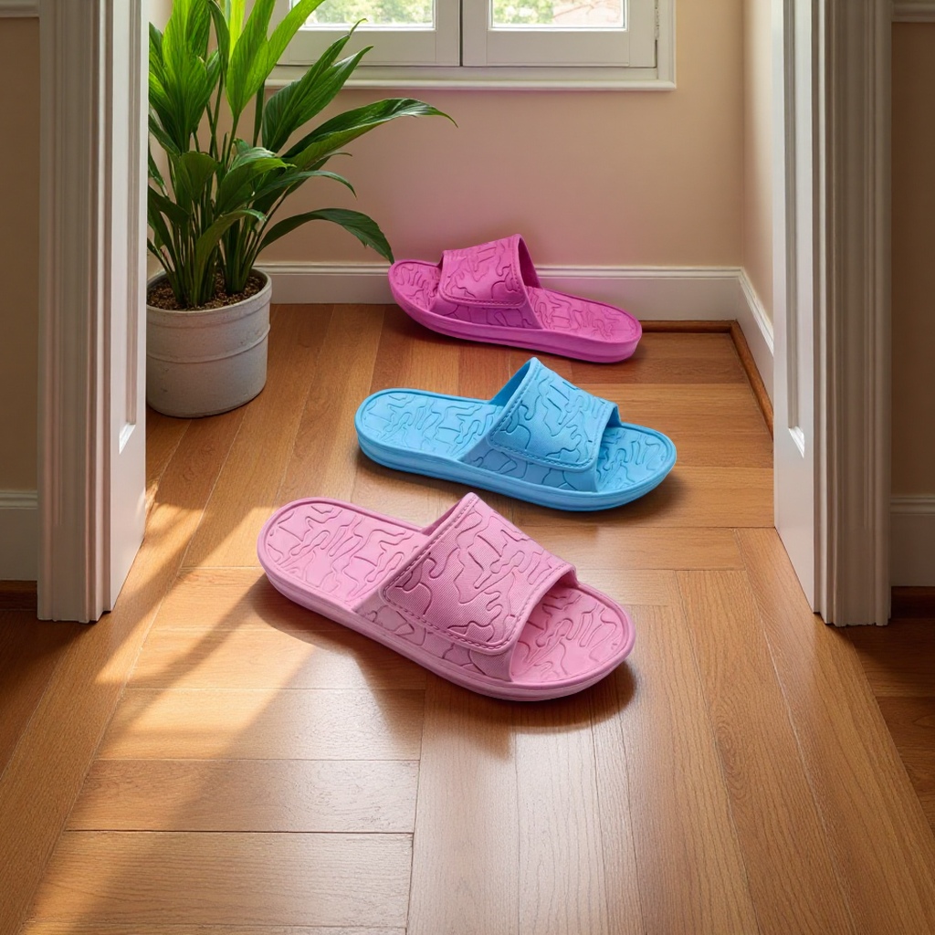 Fashionable women's summer versatile flip-flops in solid color with map prints Specification image