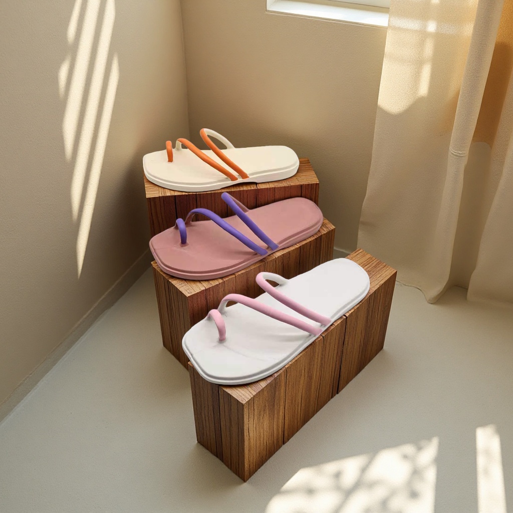 Fashionable women's summer versatile flip-flops tutorial for pinching feet