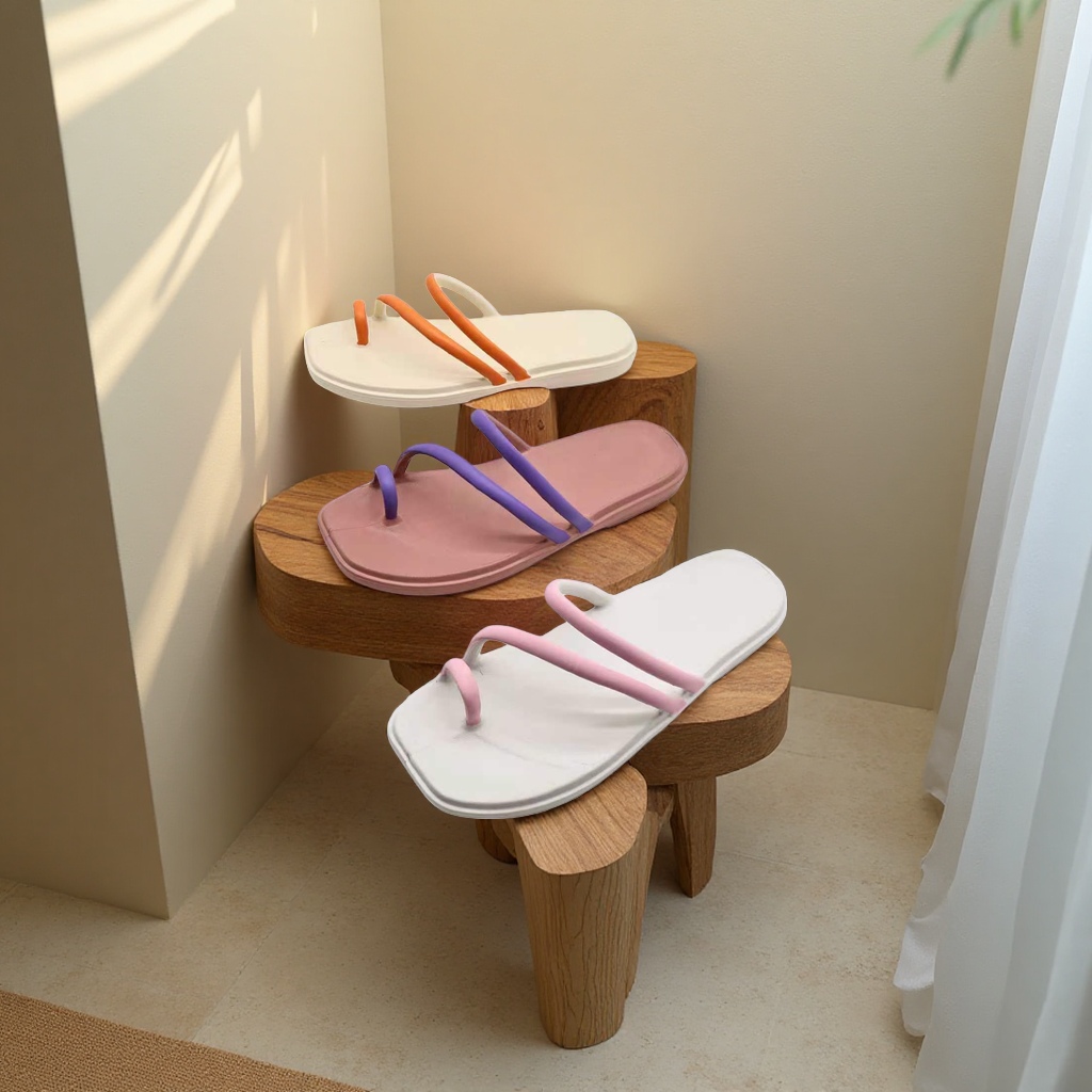 Fashionable women's summer versatile flip-flops tutorial for pinching feet Application Scenario