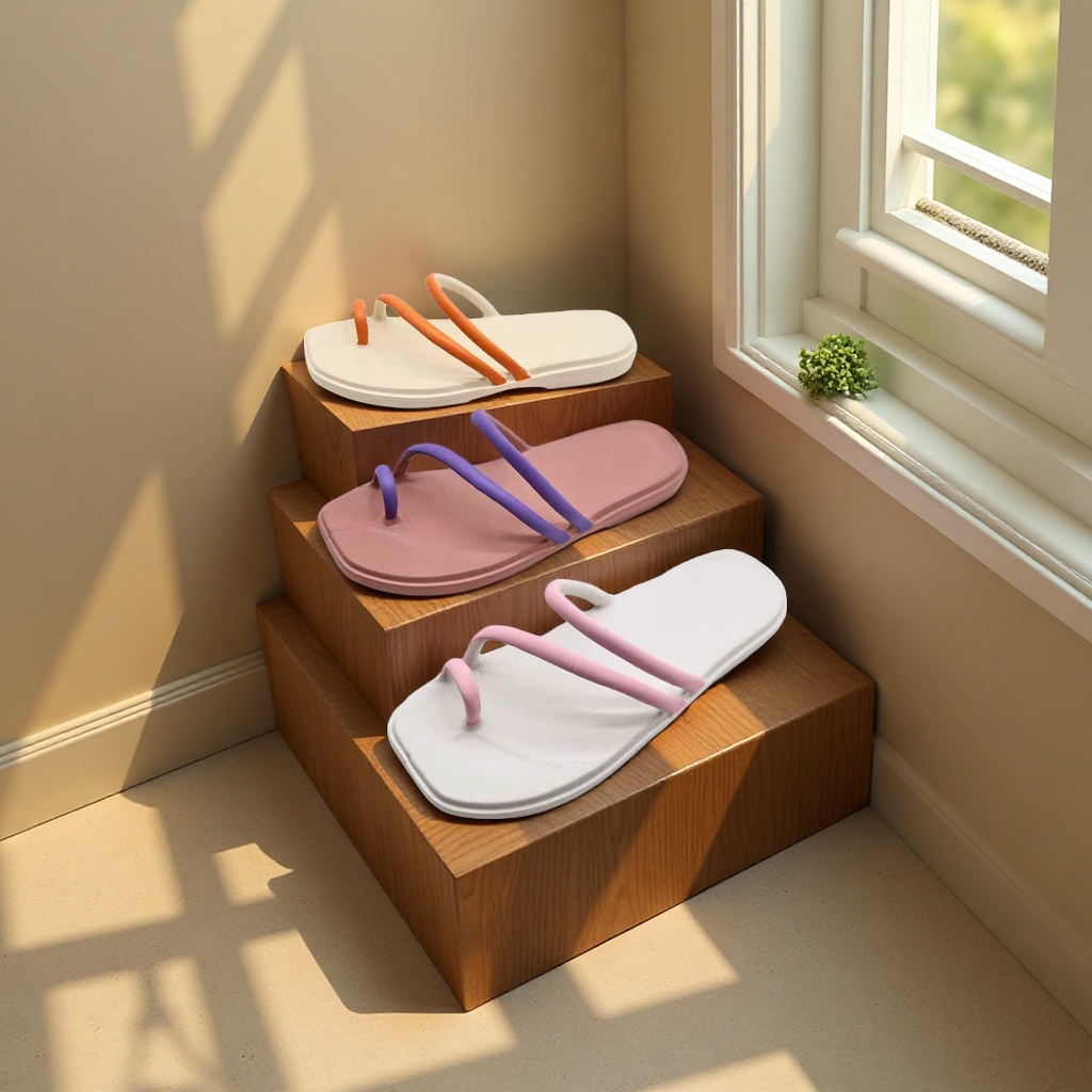 Fashionable women's summer versatile flip-flops tutorial for pinching feet Specification image