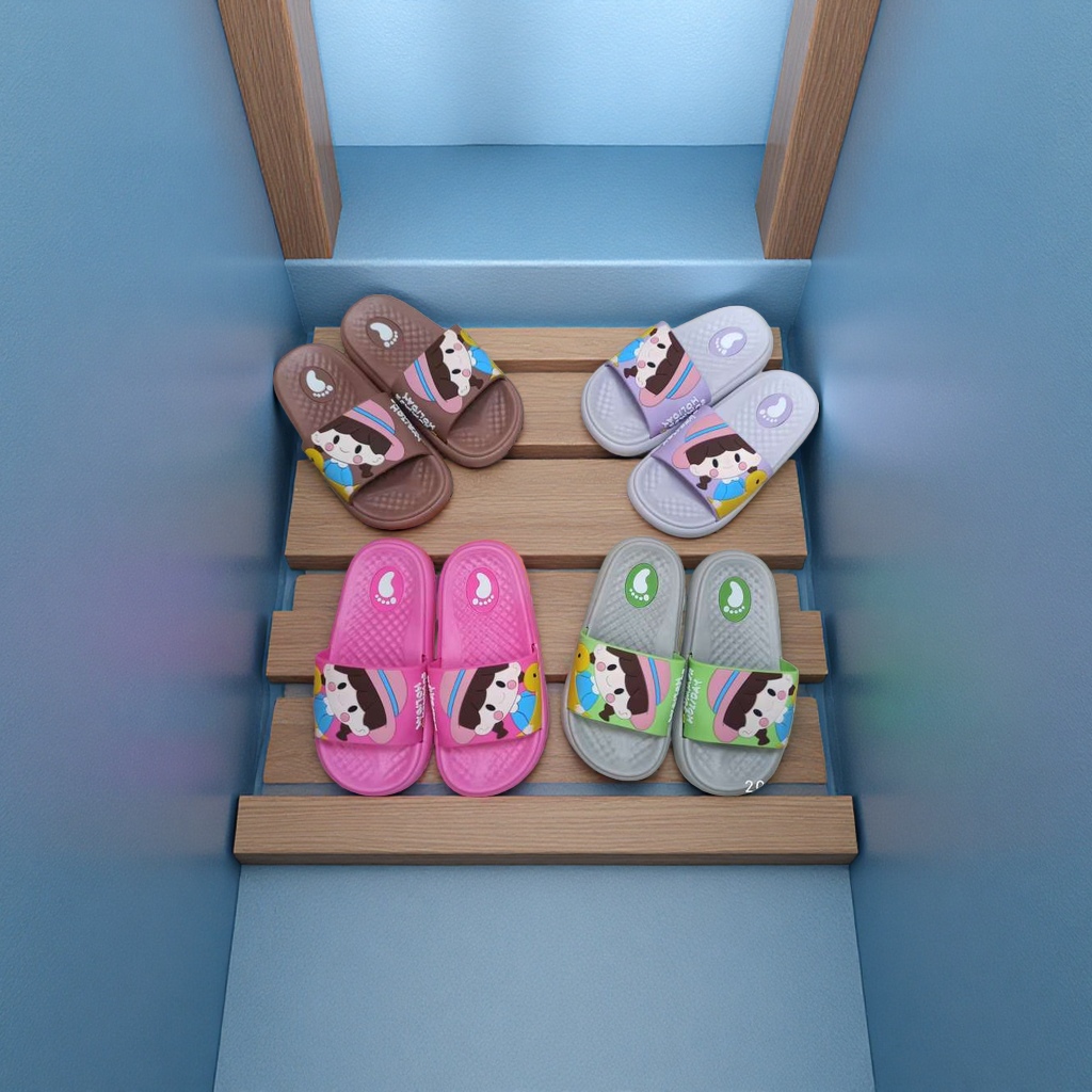 Children's slippers with anti-slip soft soles, comfortable and breathable, spring and summer style cartoon girls details Picture