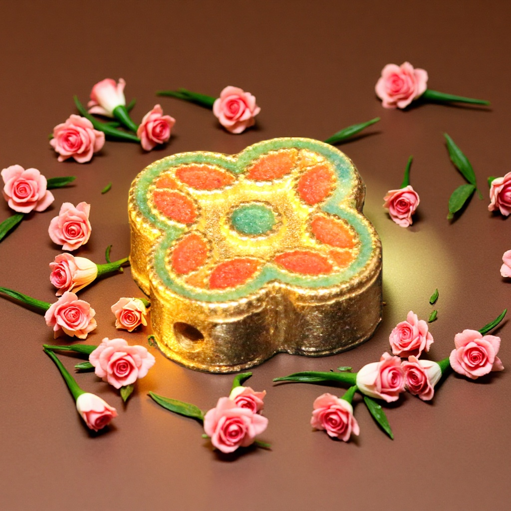 A traditional copper cigarette pot with carved patterns for collection, an old-fashioned cigarette pot