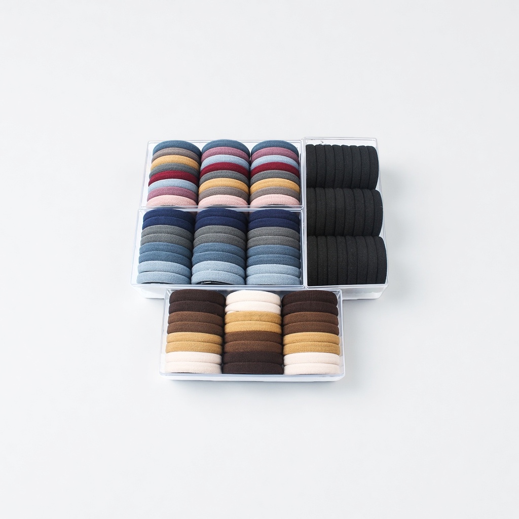 Korean solid color flocking hair tie rubber band set, simple hair tie ponytail hair band, student girl hair accessory
