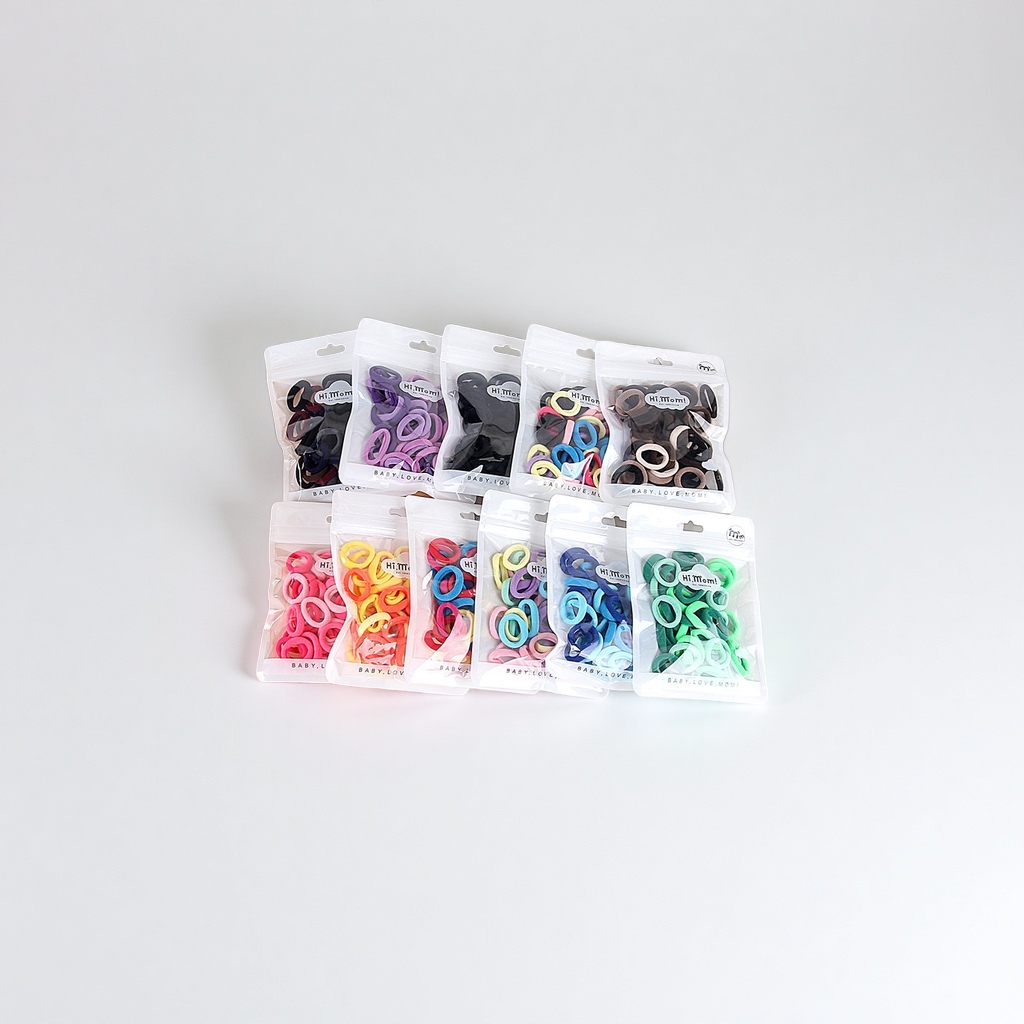 Baby and children's hair accessories can be braided without damaging hair. The towel band has good elasticity. The new nylon hair band comes in a beautiful color series and is bagged Specification image