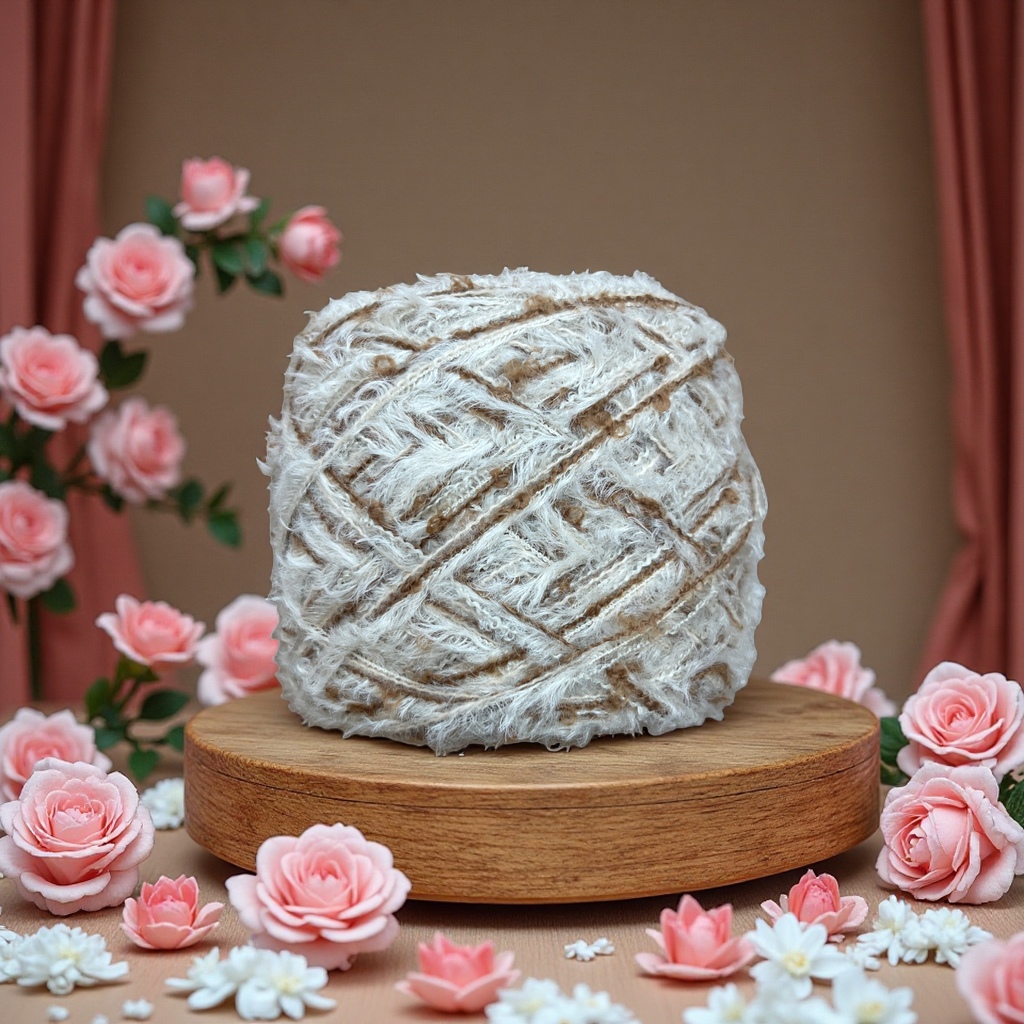 Knitting with wool balls