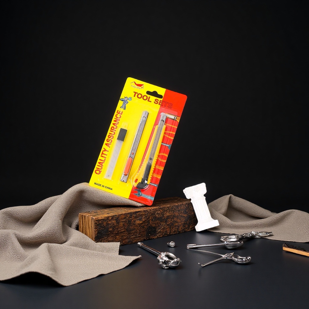 Graphic design knife, student cute wallpaper knife, three-in-one steel flower blade telescopic fake knife, 131135803 details Picture