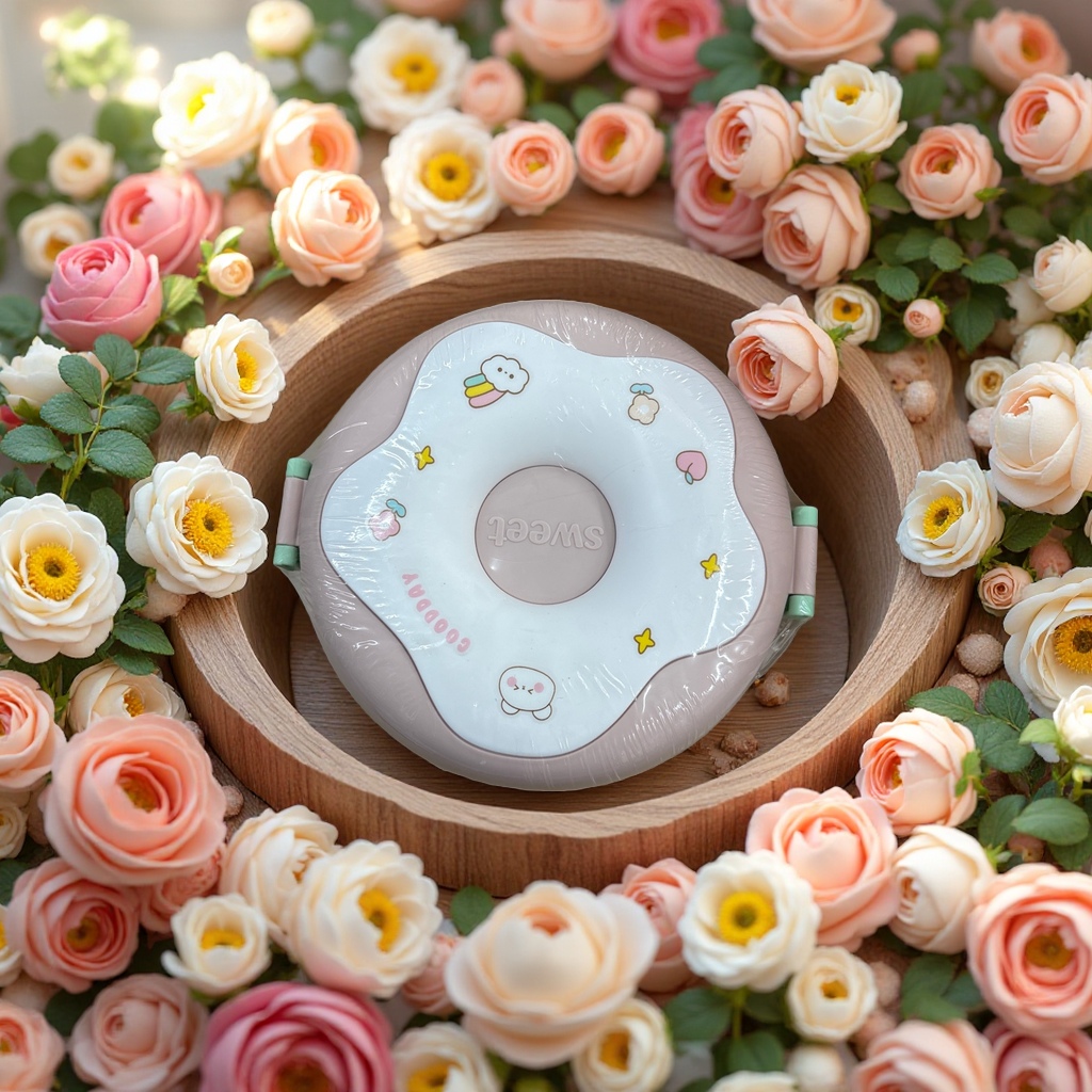 Donut-shaped lunch box, bento box, children's meal box, cute storage box Application Scenario