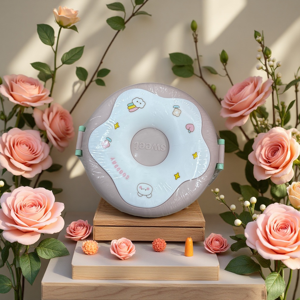 Donut-shaped lunch box, bento box, children's meal box, cute storage box details Picture
