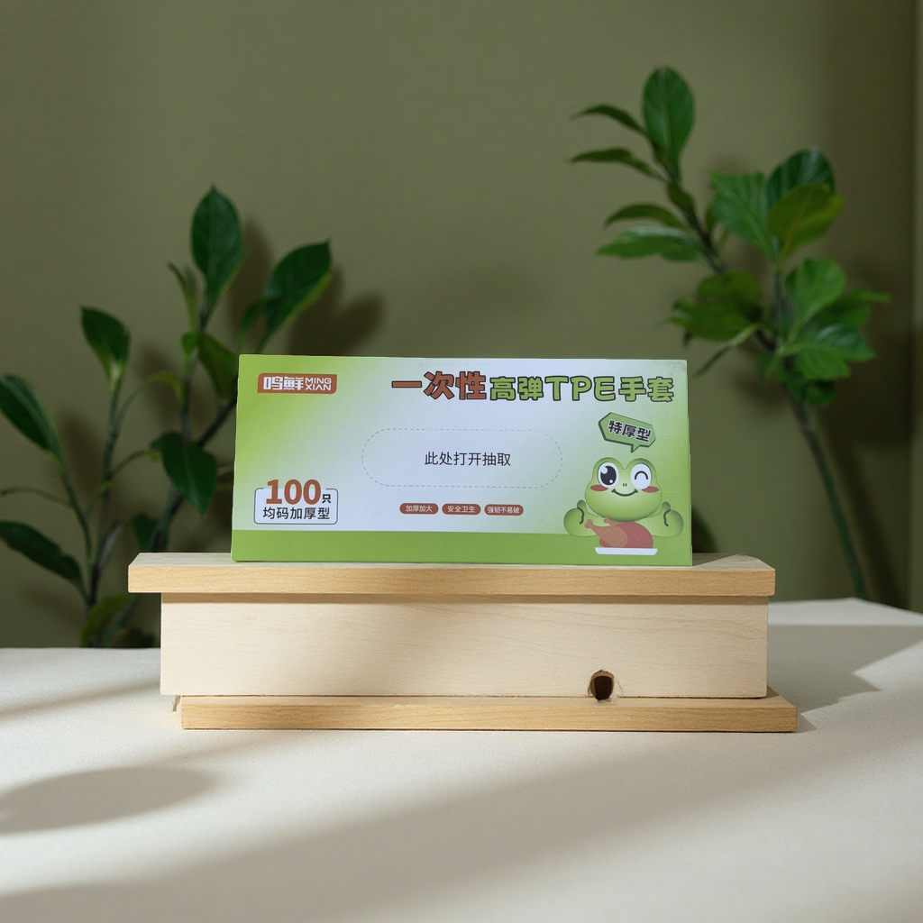 PE一次性丁晴家务手套100双装防滑耐磨耐用