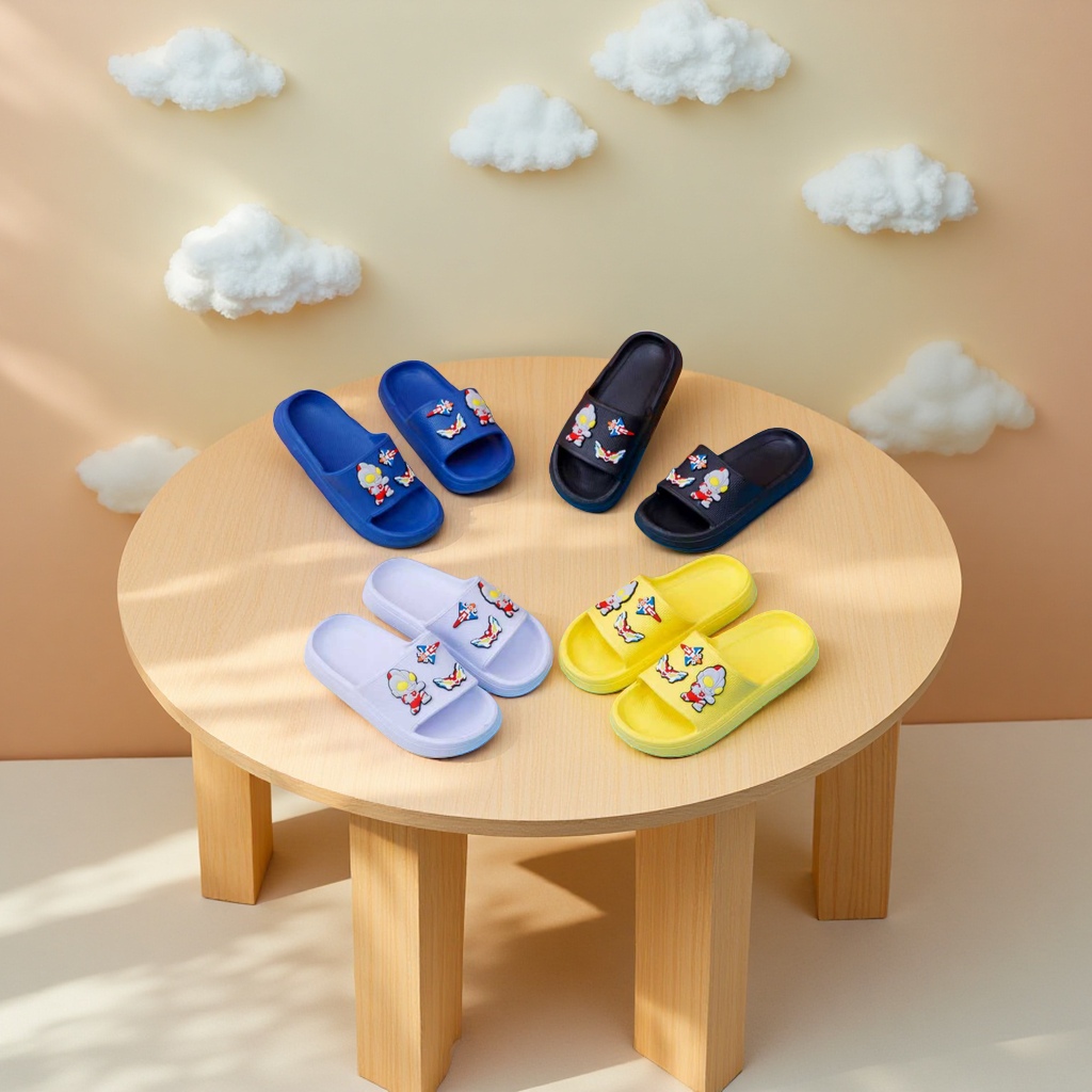 EVA injection molded a pair of flip-flops, children's flip-flops, lightweight, wear-resistant and anti-slip flip-flops, cartoon shoes, flower patterns, solid color one-word flip-flops details Picture