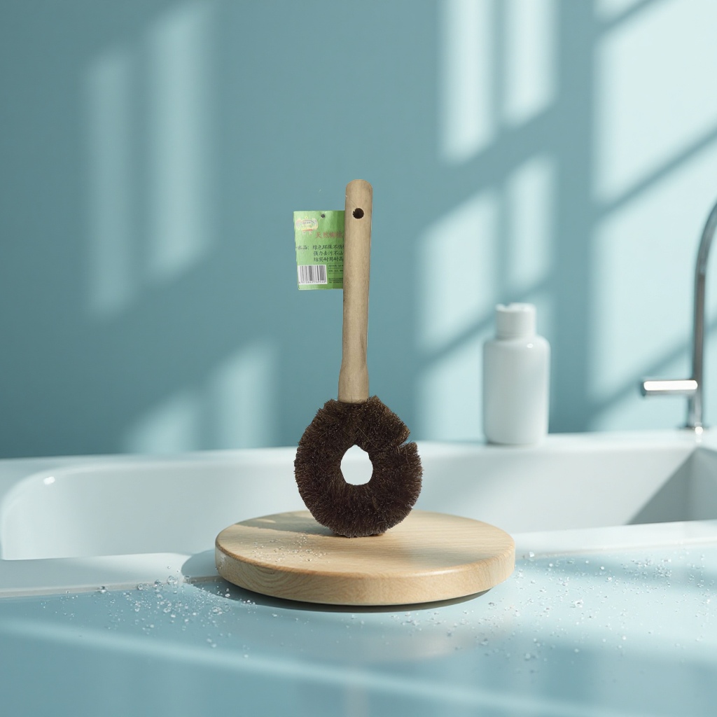 Three-in-one cup brush, bristle remover, hard bristle brush, bamboo shoe brush, kitchen cleaning supplies 142027030 details Picture