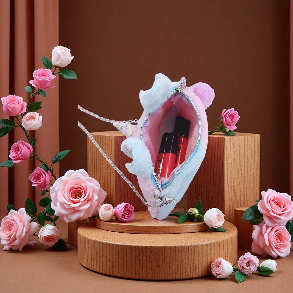A versatile, soft and cute plush mini bag, a cute and fashionable portable bag, and a daily commuting bag Application Scenario