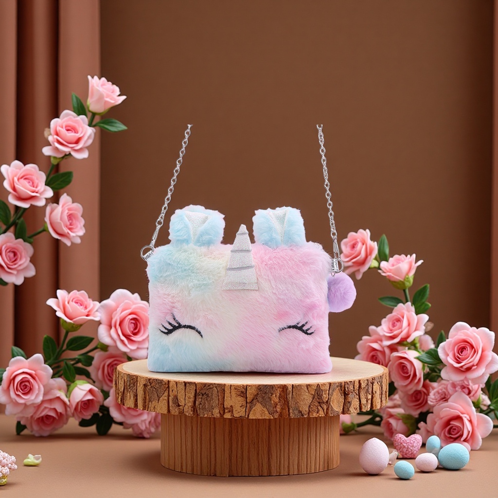 A versatile, soft and cute plush mini bag, a cute and fashionable portable bag, and a daily commuting bag details Picture