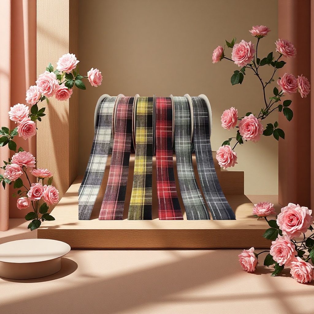 4cm checkered fabric decorative strap for accessories Specification image