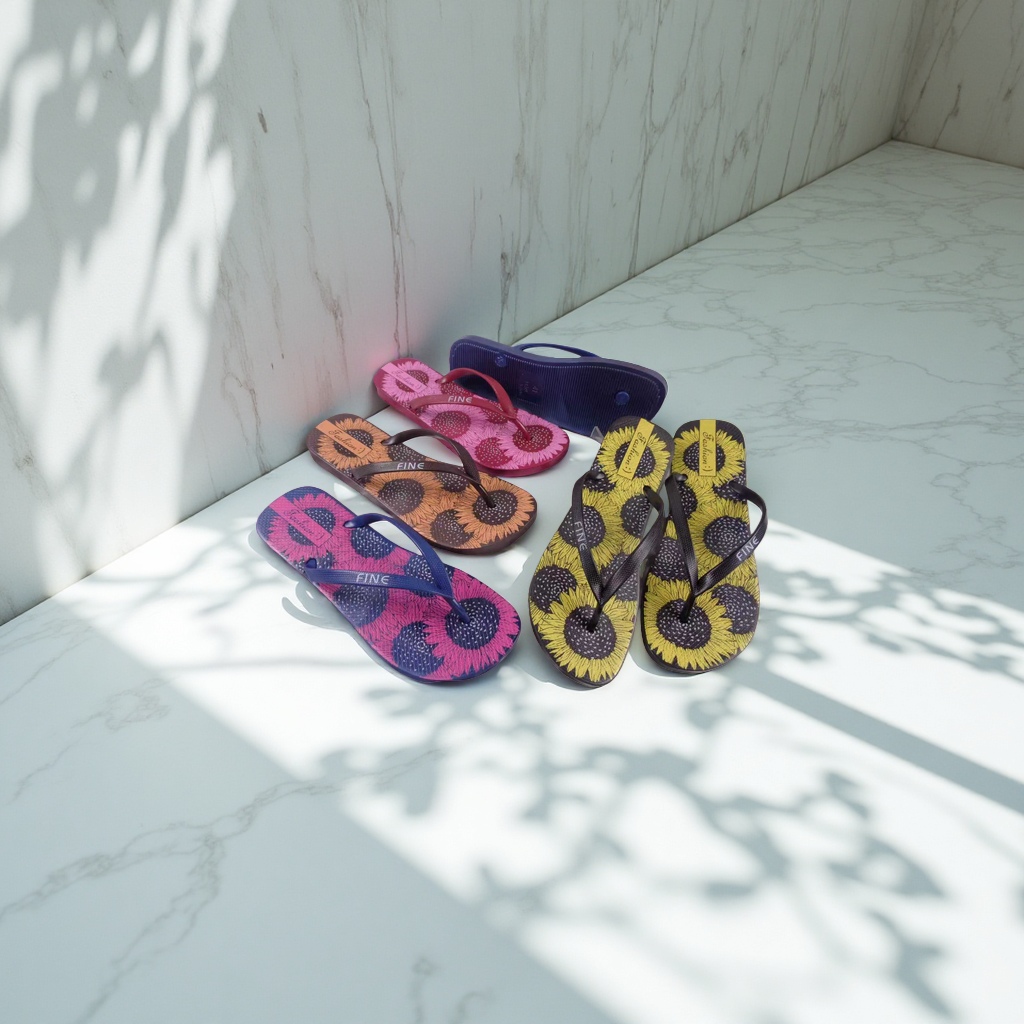 PVC women's size flower-printed slippers, women's summer fashion sandals, women's summer fashion versatile flip-flops details Picture