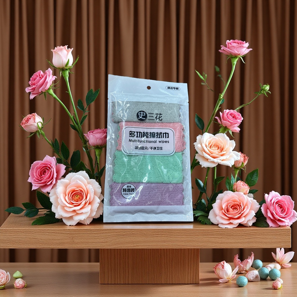 The multi-functional wipe, portable cleaning wet wipe, multi-functional stain and oil removal, soft, durable and reusable