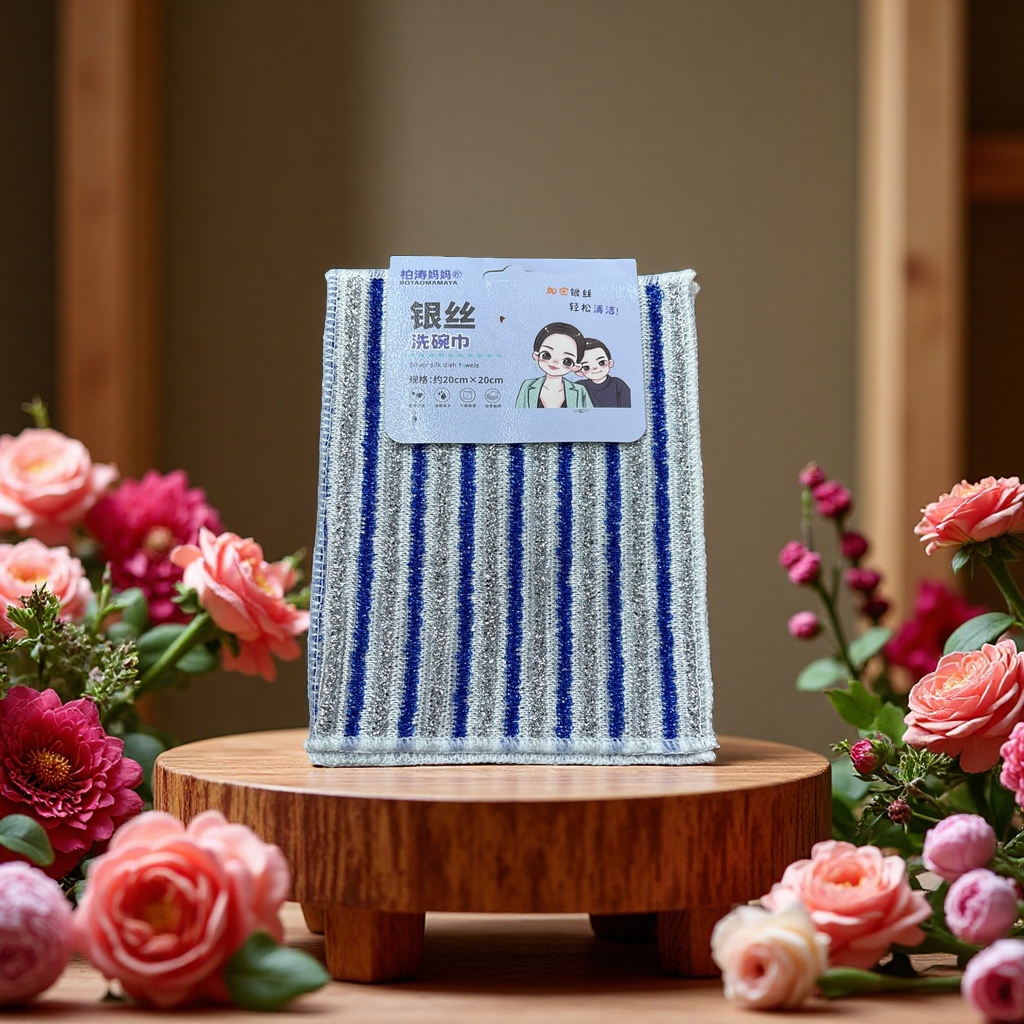 Two pieces of dishcloth for kitchen cleaning, grease removal, durable and non-flaking Application Scenario