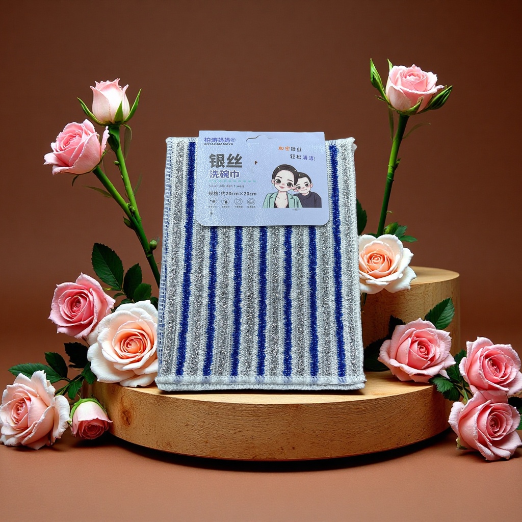 Two pieces of dishcloth for kitchen cleaning, grease removal, durable and non-flaking