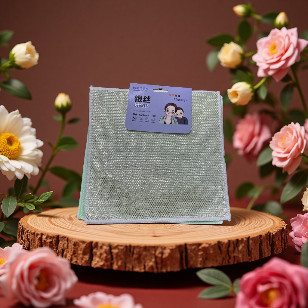 Two dishcloths for removing grease in the kitchen are durable, do not shed fluff and can be reused details Picture