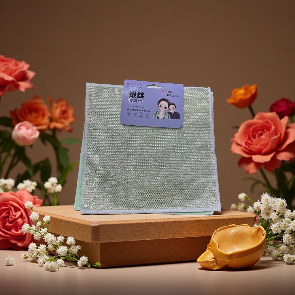 Two dishcloths for removing grease in the kitchen are durable, do not shed fluff and can be reused Application Scenario