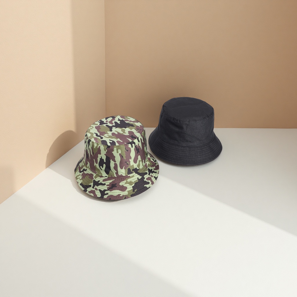 Camouflage fisherman's hat for men, European and American jungle bionic double-sided military fan casual hiking and fishing hat details Picture