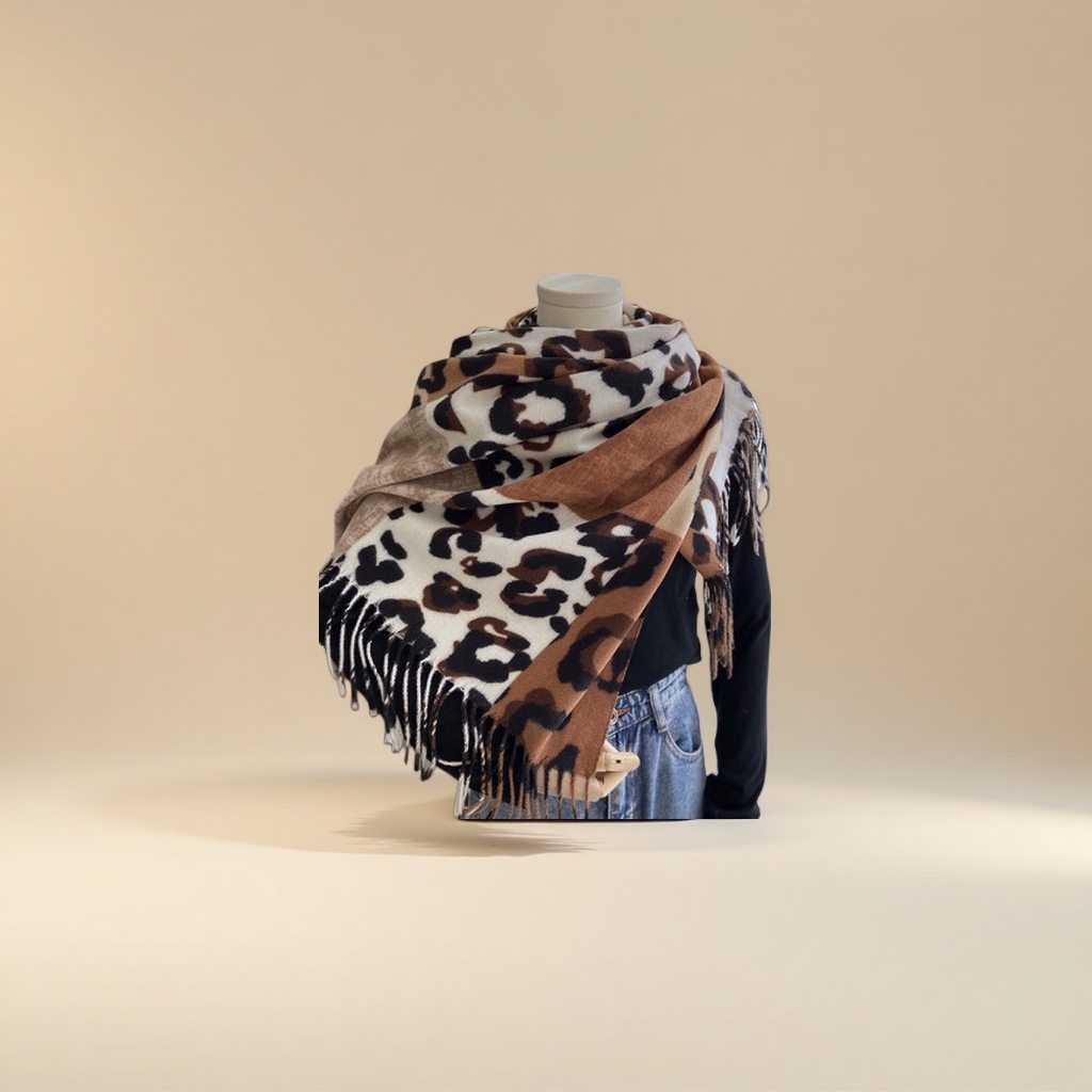 Cashmere scarf shawl, warm and thick, women's autumn and winter fashion, versatile and elegant Korean style details Picture
