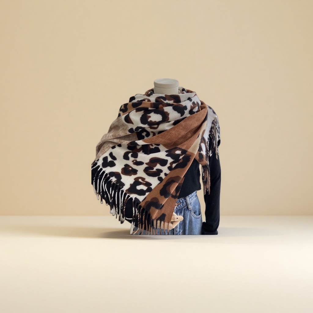 Cashmere scarf shawl, warm and thick, women's autumn and winter fashion, versatile and elegant Korean style Specification image