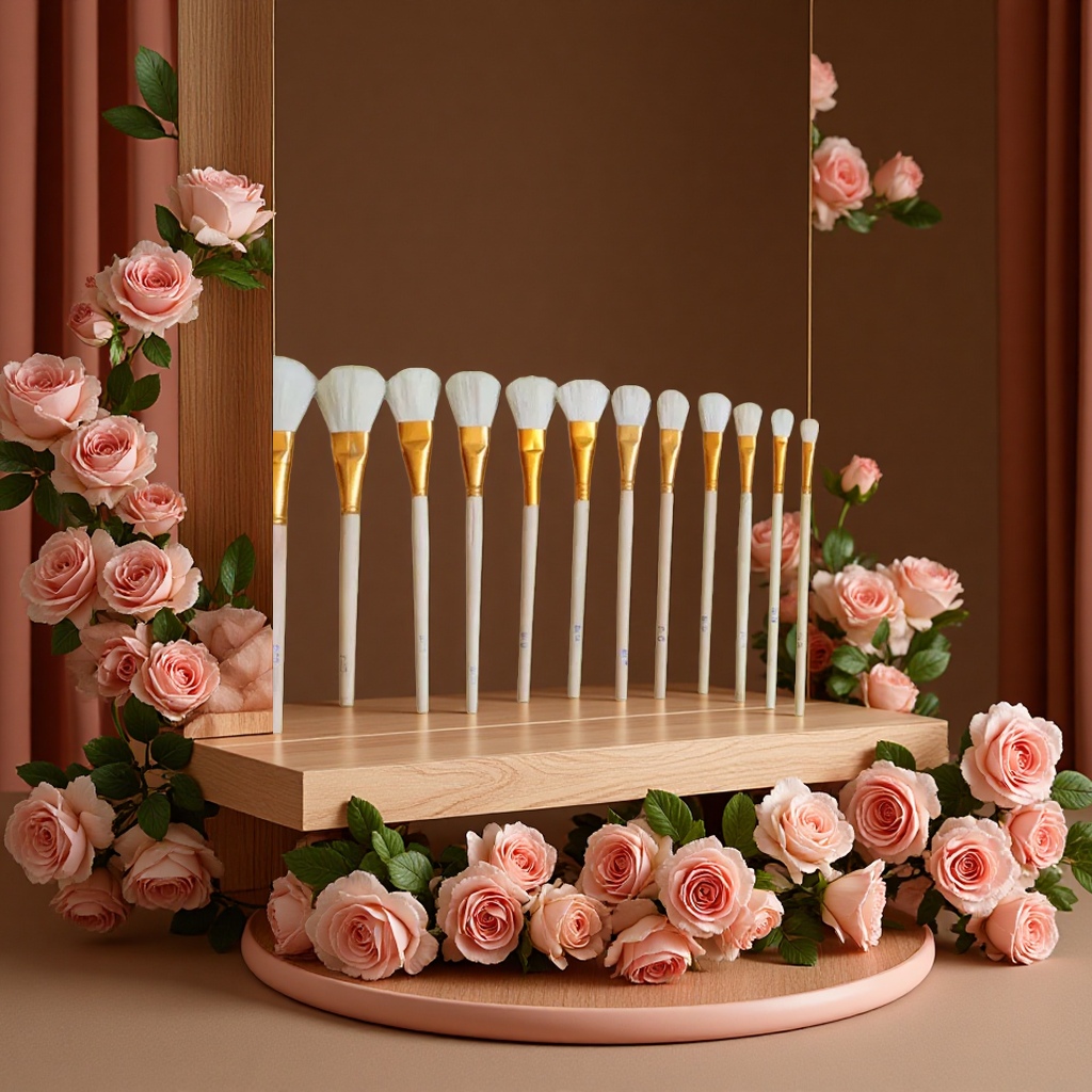 Wholesale of solid wood stick painted ceramic brush, pure wool S brush, watercolor and oil brush Application Scenario