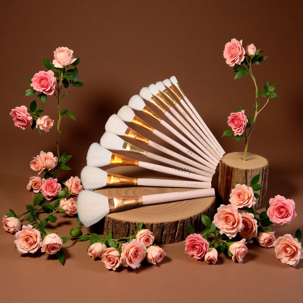 Wholesale of solid wood stick painted ceramic brush, pure wool S brush, watercolor and oil brush full figure