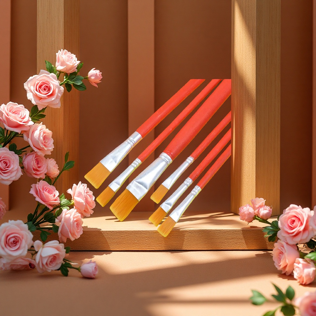801 Red and Blue Rod nylon set watercolor and oil painting brushes, children's drawing brushes, watercolor doodles Application Scenario