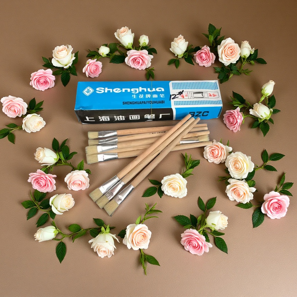 Factory direct sales of solid wood white stem art acrylic brushes, barbecue brushes, industrial paint pens in various sizes Application Scenario