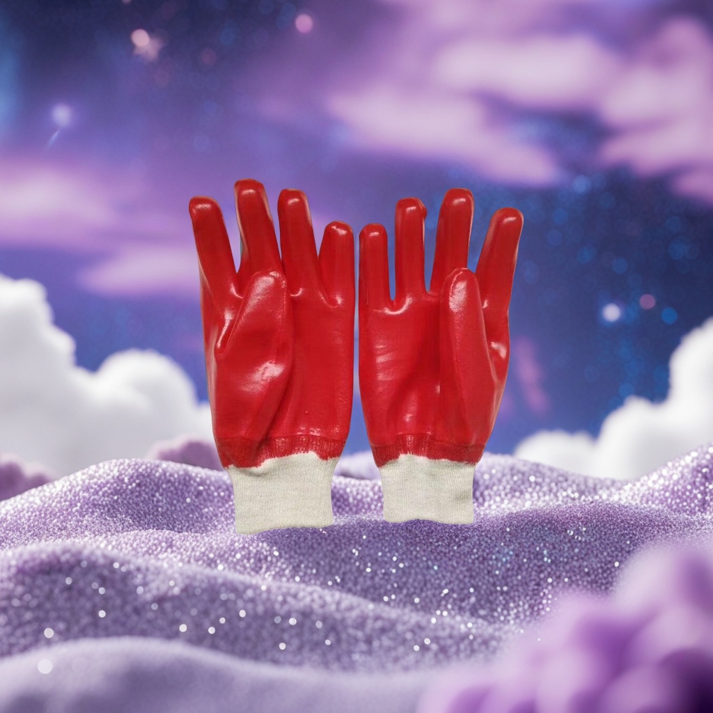 PVC螺口劳保手套防滑耐磨耐油工业防护手套