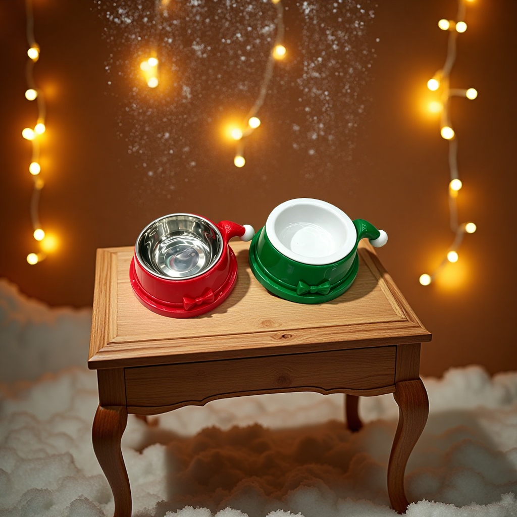 🎄 Christmas limited edition pet bowl: Give your furry friends a festive sense to the fullest ✨ Specification image
