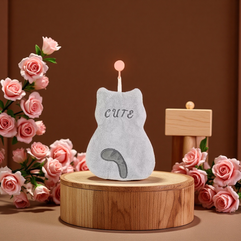 猫咪背影擦手巾柔软吸水家用毛巾厨房湿巾便携