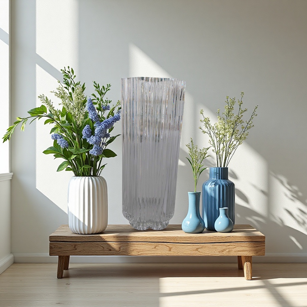 Ceramic ecological bottles, acrylic glass vases, flower arrangements, home decoration ornaments