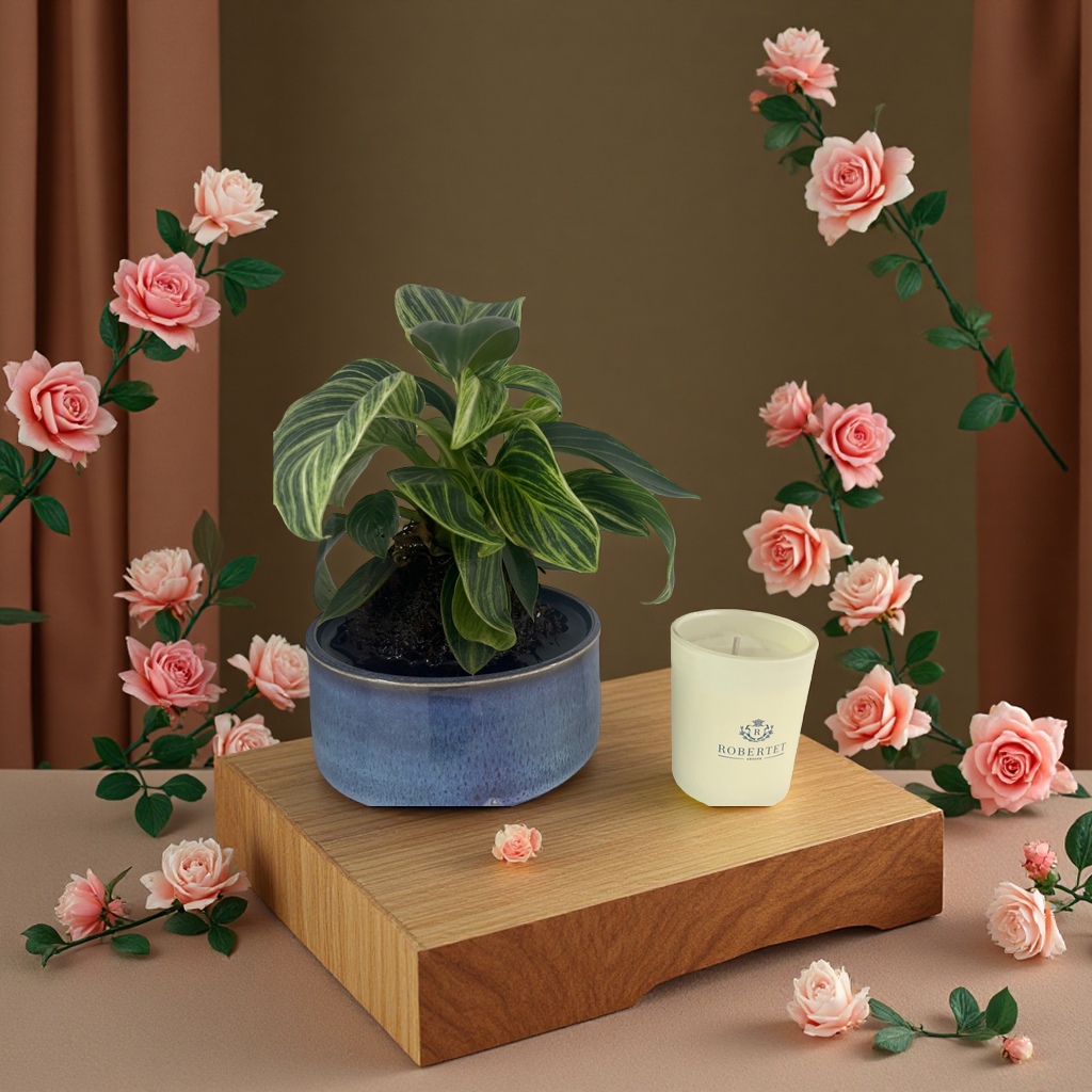 蜡烛香氛助眠盆栽植物室内绿植摆件 calming plant