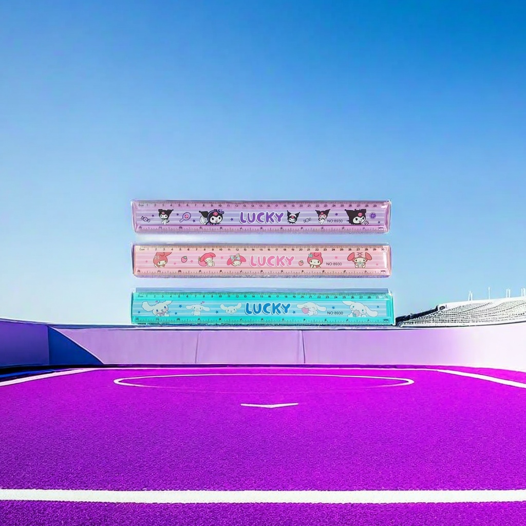 A 30-centimeter transparent plastic student ruler is a stationery item for study Specification image