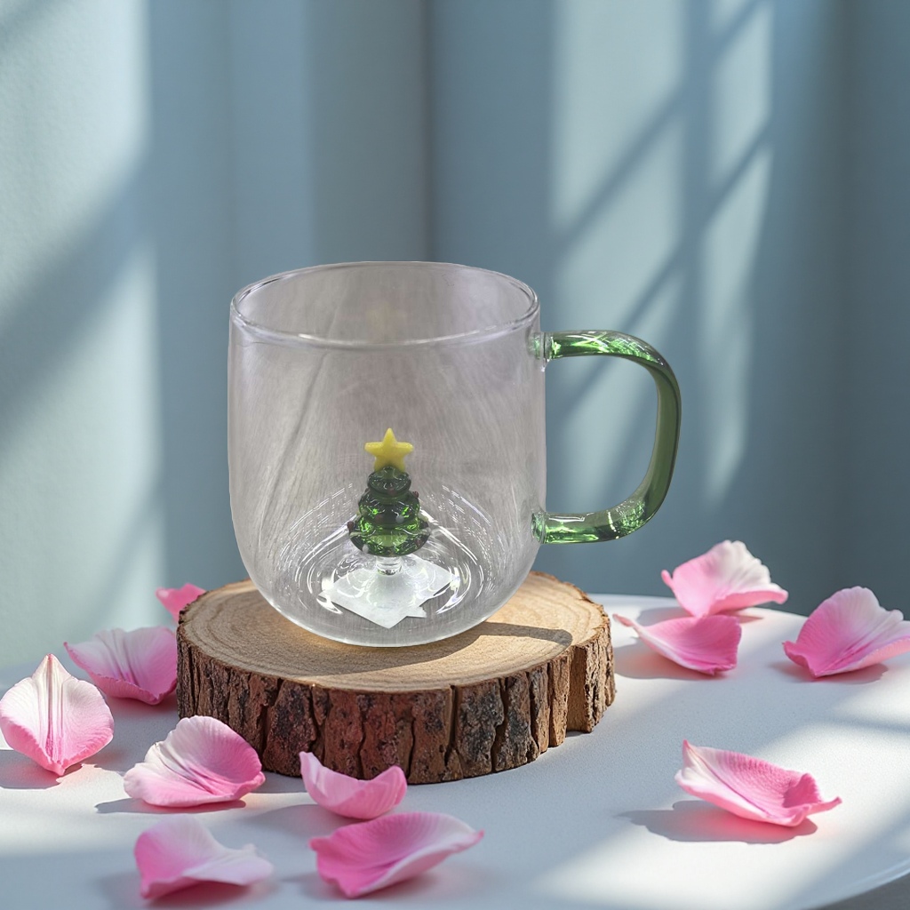 Green apple glass cup thermos flask 180ml, portable and durable glass cup 145651692 Specification image