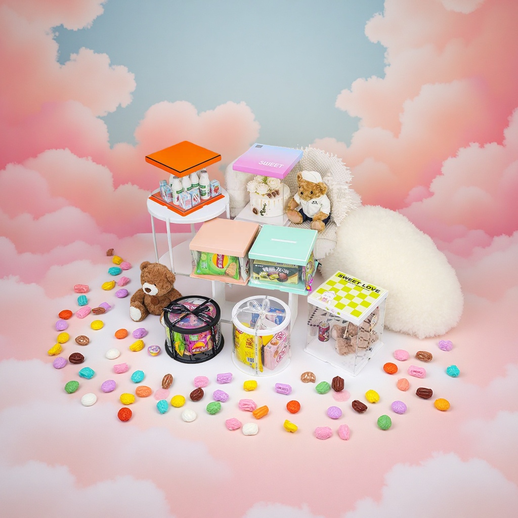 Popular transparent birthday cake box packaging box, 4-inch, 5-inch, 6-inch, 8-inch, 10 inches higher. Snack packaging box, cake box, snack, flower and toy packaging box detail image 1