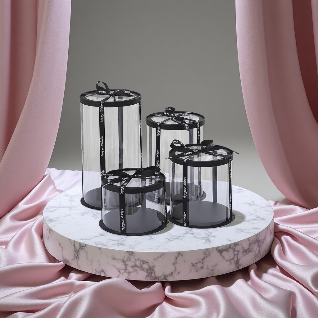 The popular transparent birthday cake box packaging box is 4 inches, 5 inches, 6 inches, 8 inches and 10 inches high. It is a snack packaging cake box detail image 2