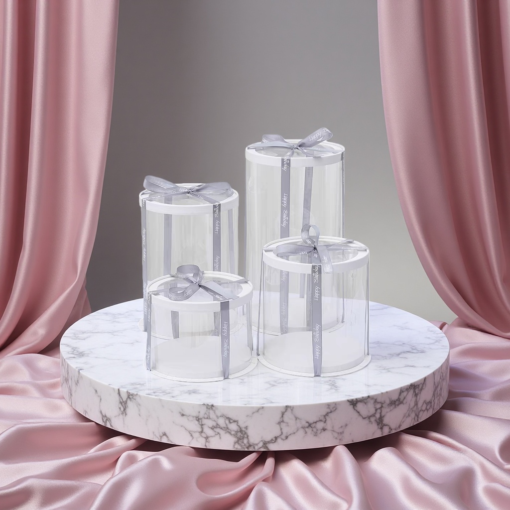 The popular transparent birthday cake box packaging box is 4 inches, 5 inches, 6 inches, 8 inches and 10 inches high. It is a snack packaging cake box detail image 3