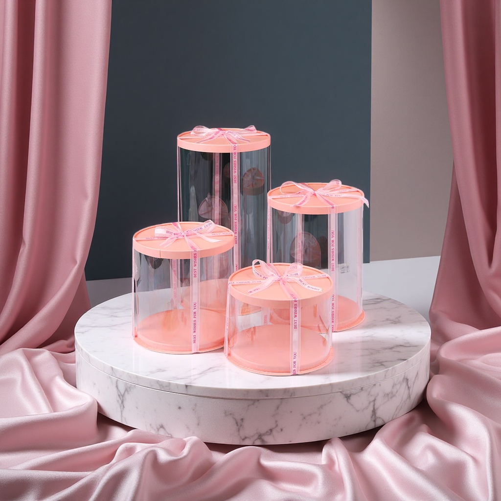 The popular transparent birthday cake box packaging box is 4 inches, 5 inches, 6 inches, 8 inches and 10 inches high. It is a snack packaging cake box detail image 4