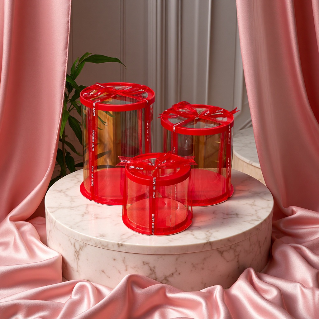 The popular transparent birthday cake box packaging box is 4 inches, 5 inches, 6 inches, 8 inches and 10 inches high. It is a snack packaging cake box detail image 5