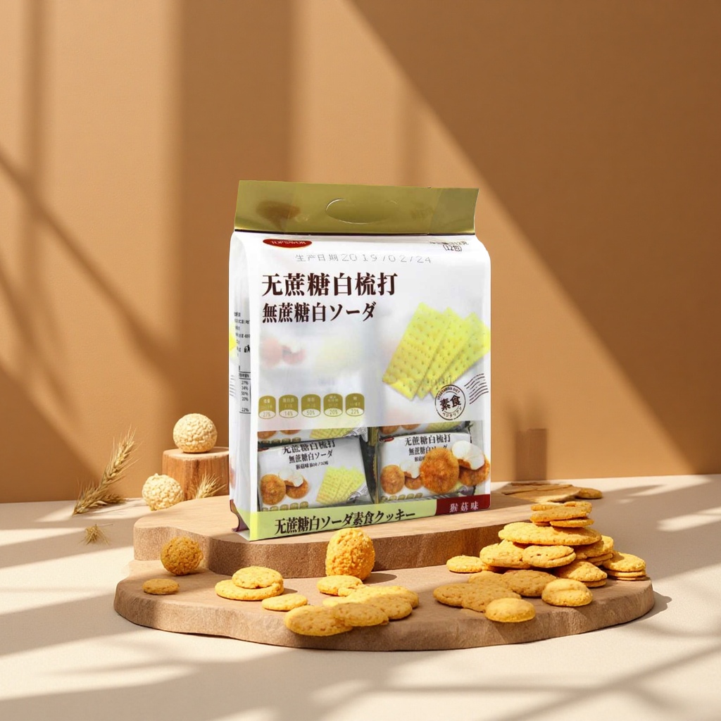 澳门金语无蔗糖苏打饼干乳酸菌杂粮梳打小零食早点咸味黑芝麻