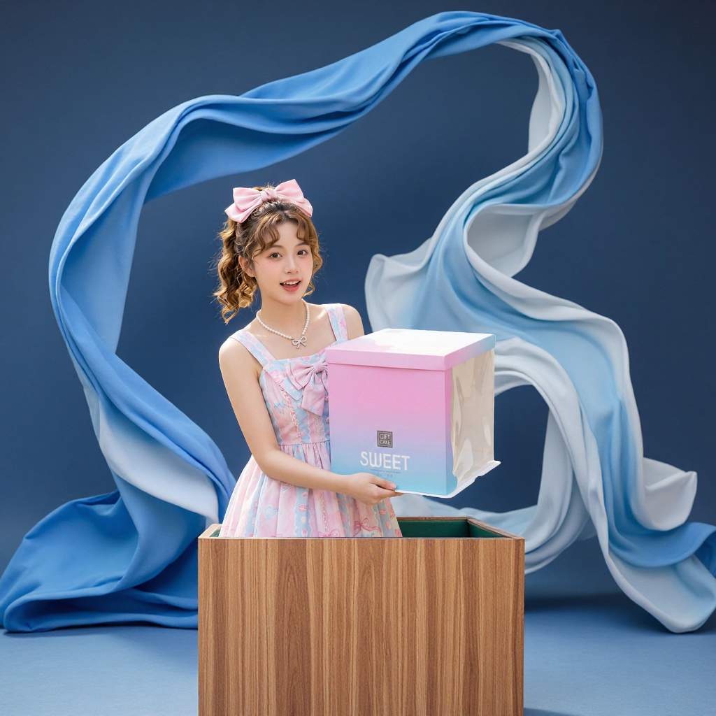 Semi-transparent birthday cake box packaging box, 6 inches, 8 inches, 10 inches, 12 inches, single or double layer with height, 6 inches and 8 inches square details Picture