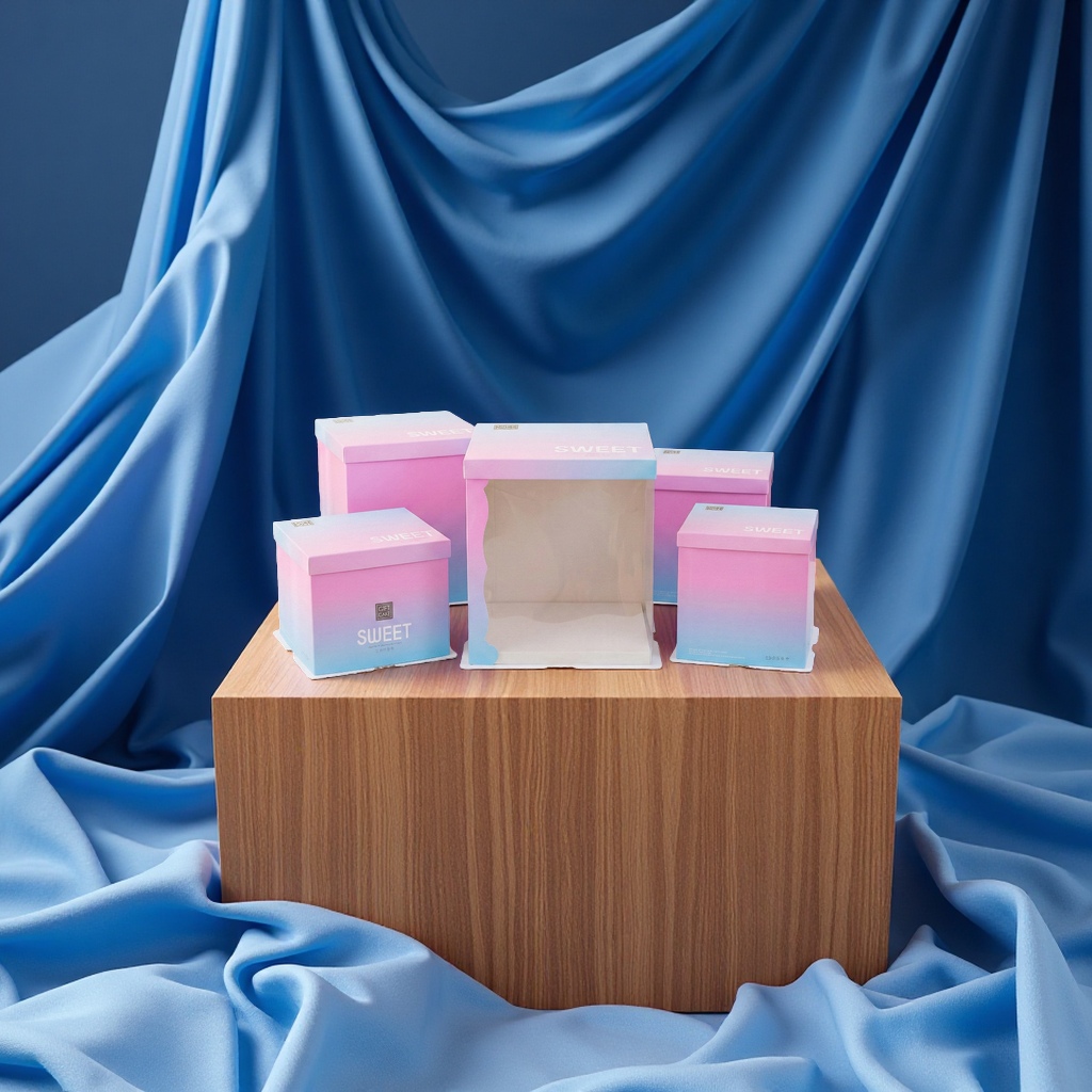 Semi-transparent birthday cake box packaging box, 6 inches, 8 inches, 10 inches, 12 inches, single or double layer with height, 6 inches and 8 inches square detail image 4