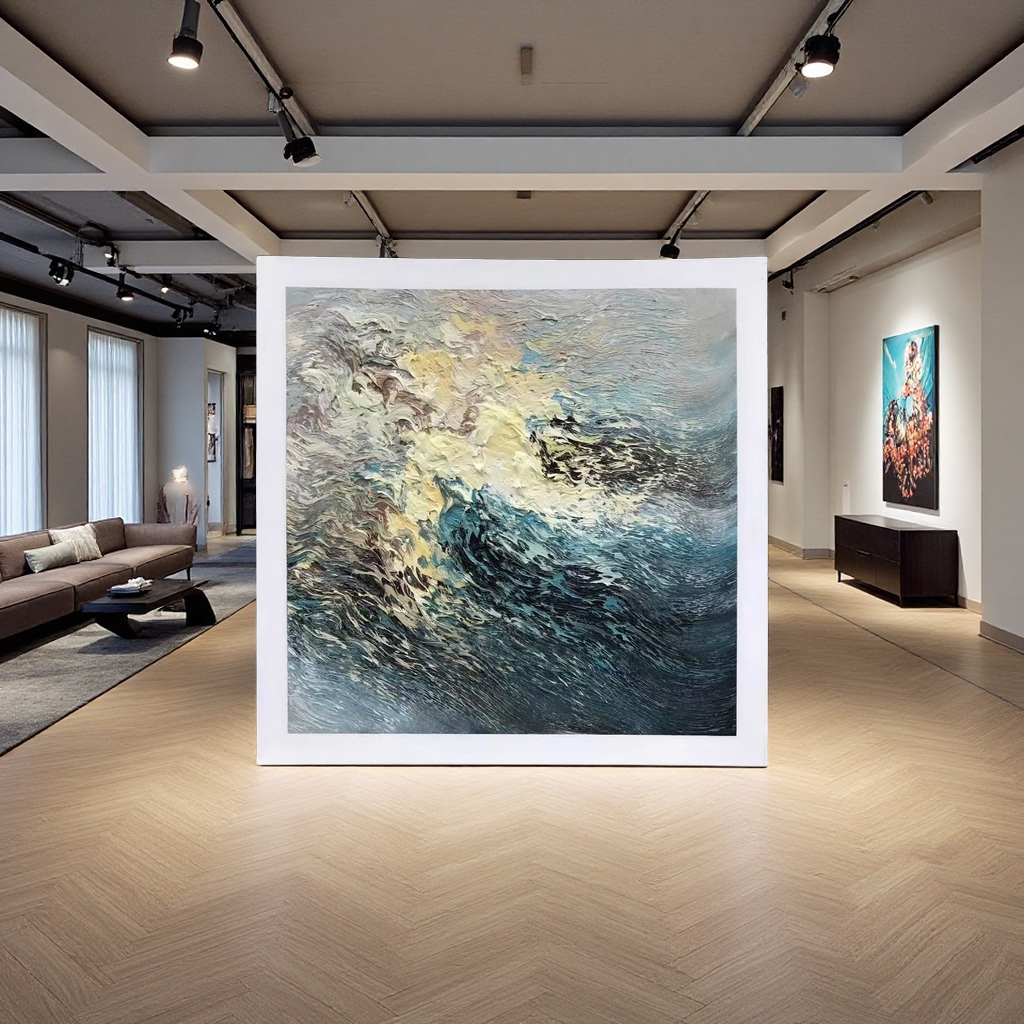 لوحات زيتية يدوية ترسم لوحات فنية في قاعة الفيلا details Picture
