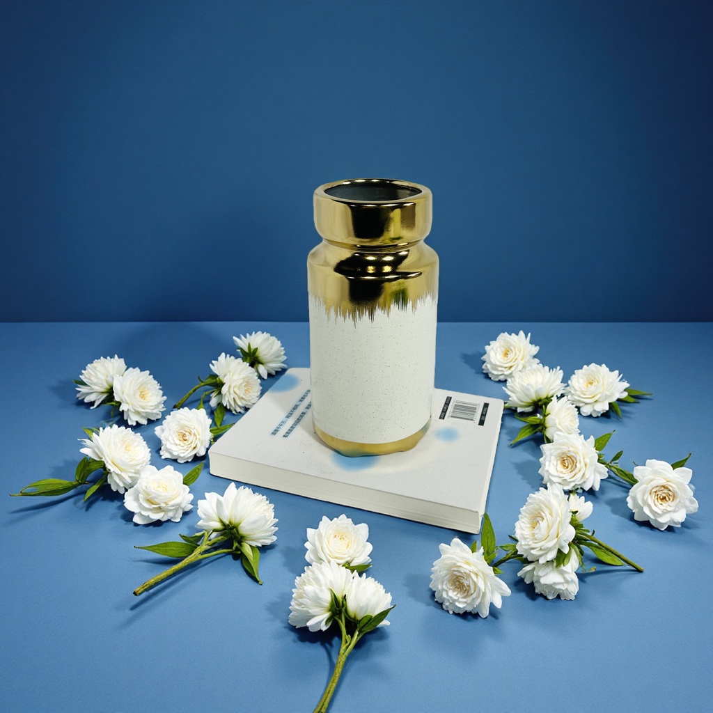 Ceramic vase, a simple Nordic-style home decoration item, is a flower storage container for the living room and bedroom