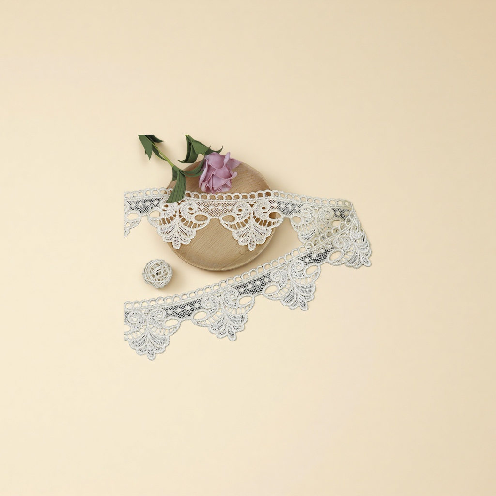 Cotton thread lace, lace clothing accessories, hollowed-out white cotton thread pillowcases and duvet covers, cotton ribbons, lace accessories Specification image